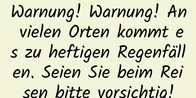Warnung! Warnung! An vielen Orten kommt es zu heftigen Regenfällen. Seien Sie beim Reisen bitte vorsichtig!