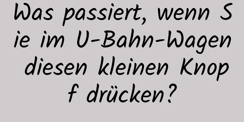 Was passiert, wenn Sie im U-Bahn-Wagen diesen kleinen Knopf drücken?