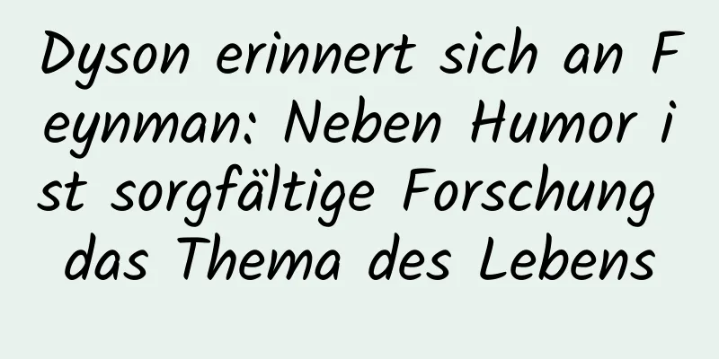 Dyson erinnert sich an Feynman: Neben Humor ist sorgfältige Forschung das Thema des Lebens