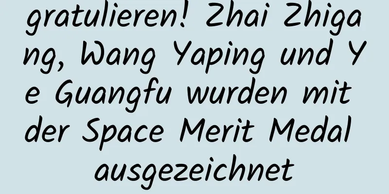 gratulieren! Zhai Zhigang, Wang Yaping und Ye Guangfu wurden mit der Space Merit Medal ausgezeichnet