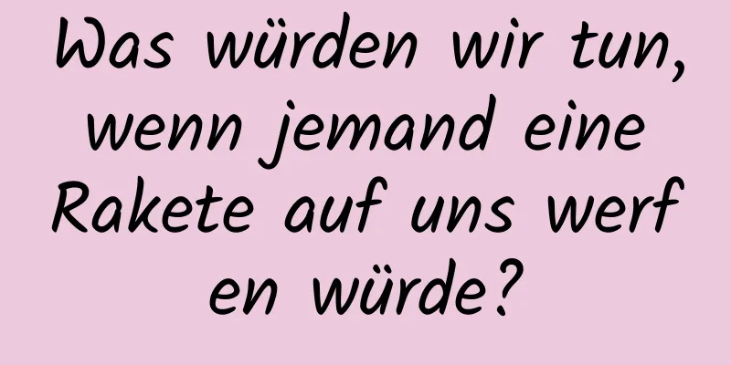Was würden wir tun, wenn jemand eine Rakete auf uns werfen würde?