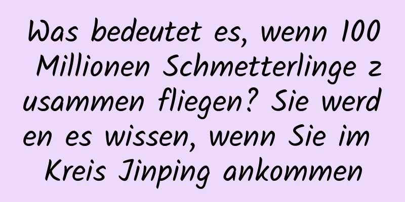 Was bedeutet es, wenn 100 Millionen Schmetterlinge zusammen fliegen? Sie werden es wissen, wenn Sie im Kreis Jinping ankommen