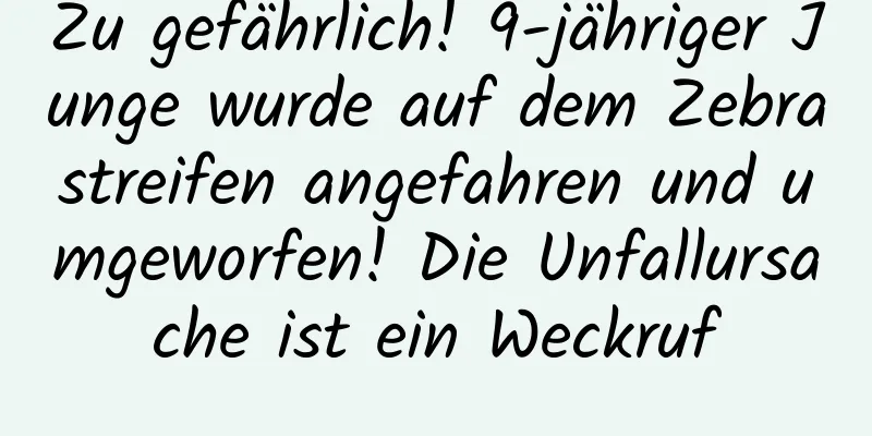 Zu gefährlich! 9-jähriger Junge wurde auf dem Zebrastreifen angefahren und umgeworfen! Die Unfallursache ist ein Weckruf