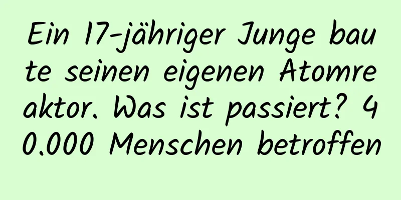 Ein 17-jähriger Junge baute seinen eigenen Atomreaktor. Was ist passiert? 40.000 Menschen betroffen