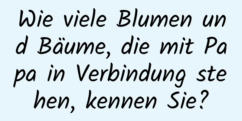 Wie viele Blumen und Bäume, die mit Papa in Verbindung stehen, kennen Sie?