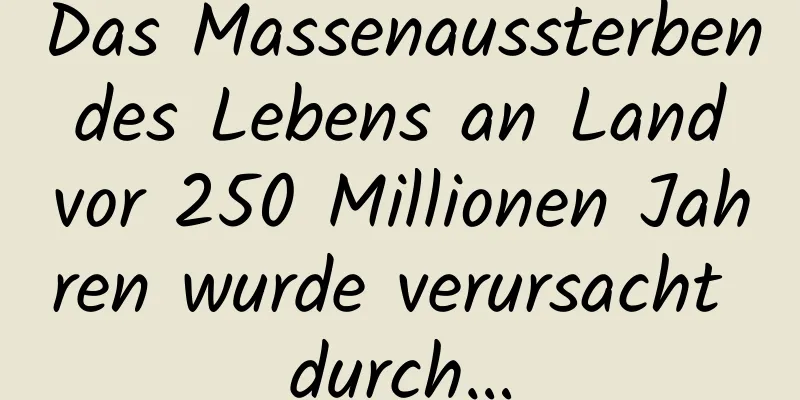 Das Massenaussterben des Lebens an Land vor 250 Millionen Jahren wurde verursacht durch…