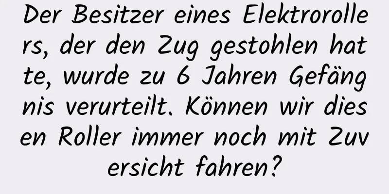 Der Besitzer eines Elektrorollers, der den Zug gestohlen hatte, wurde zu 6 Jahren Gefängnis verurteilt. Können wir diesen Roller immer noch mit Zuversicht fahren?