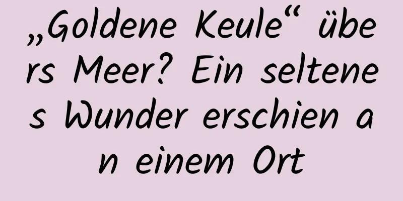 „Goldene Keule“ übers Meer? Ein seltenes Wunder erschien an einem Ort