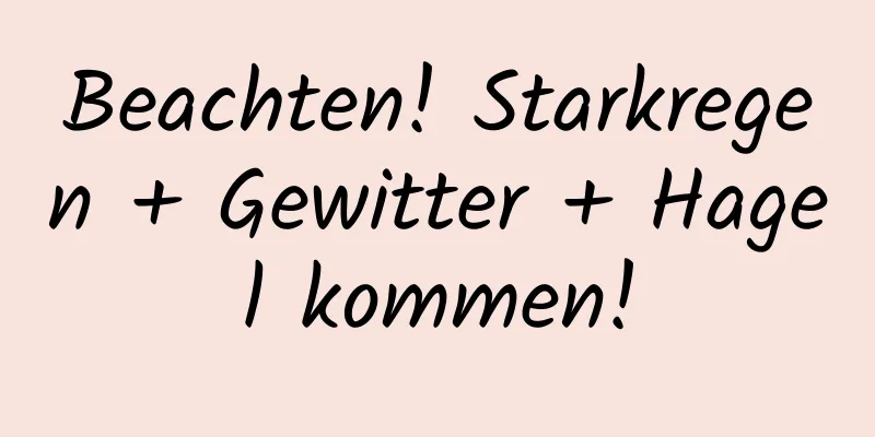 Beachten! Starkregen + Gewitter + Hagel kommen!