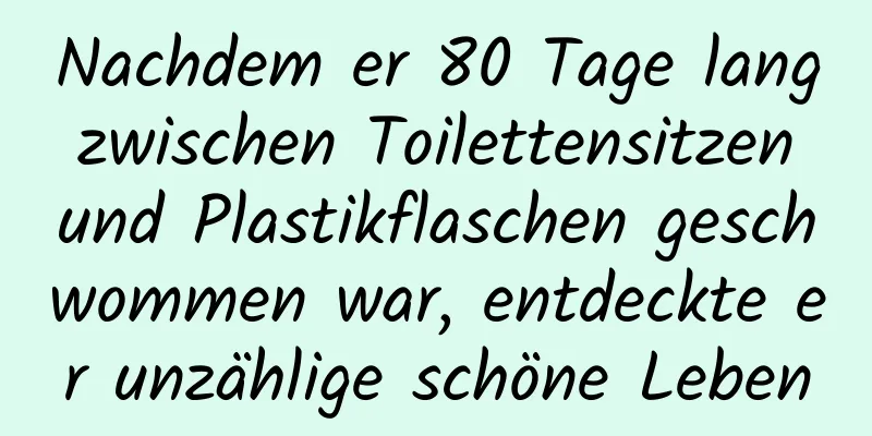 Nachdem er 80 Tage lang zwischen Toilettensitzen und Plastikflaschen geschwommen war, entdeckte er unzählige schöne Leben