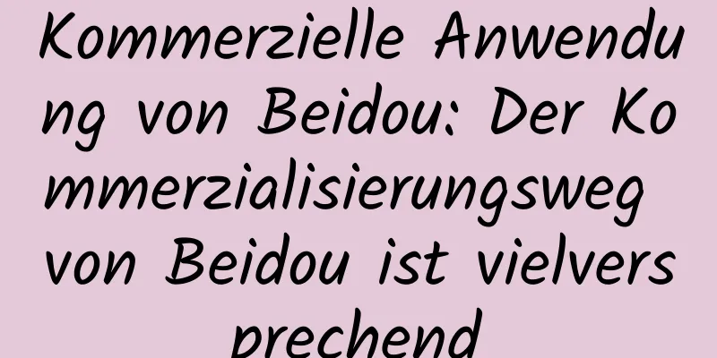 Kommerzielle Anwendung von Beidou: Der Kommerzialisierungsweg von Beidou ist vielversprechend