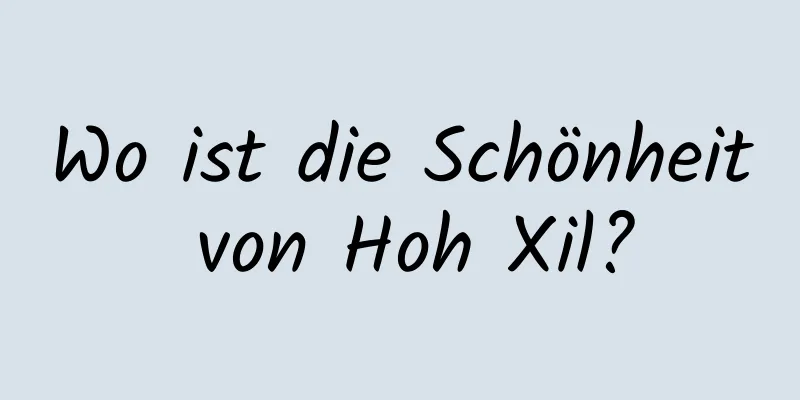Wo ist die Schönheit von Hoh Xil?