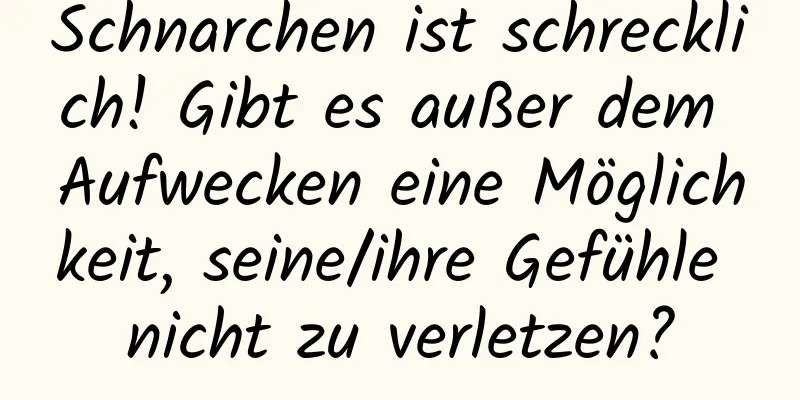Schnarchen ist schrecklich! Gibt es außer dem Aufwecken eine Möglichkeit, seine/ihre Gefühle nicht zu verletzen?
