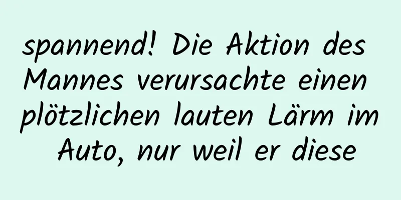 spannend! Die Aktion des Mannes verursachte einen plötzlichen lauten Lärm im Auto, nur weil er diese