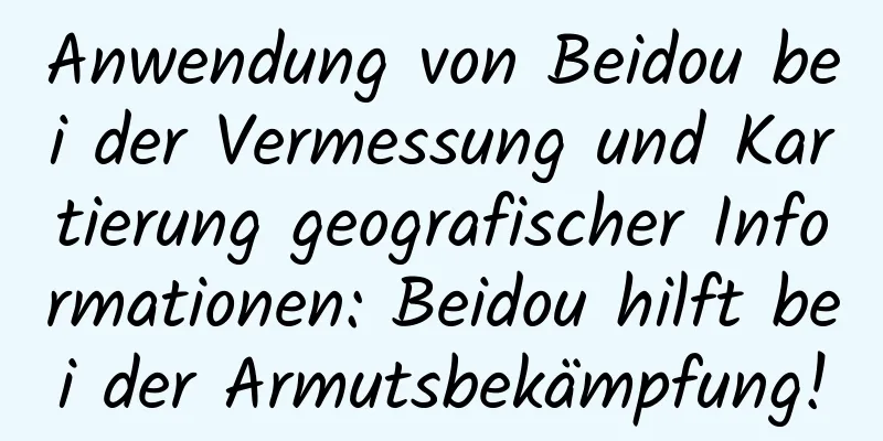 Anwendung von Beidou bei der Vermessung und Kartierung geografischer Informationen: Beidou hilft bei der Armutsbekämpfung!