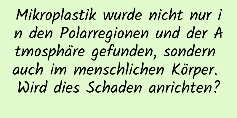 Mikroplastik wurde nicht nur in den Polarregionen und der Atmosphäre gefunden, sondern auch im menschlichen Körper. Wird dies Schaden anrichten?