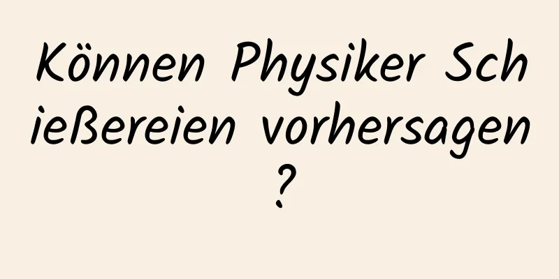 Können Physiker Schießereien vorhersagen?​