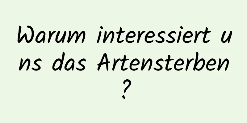 Warum interessiert uns das Artensterben?