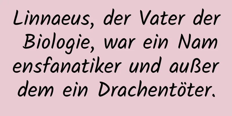 Linnaeus, der Vater der Biologie, war ein Namensfanatiker und außerdem ein Drachentöter.