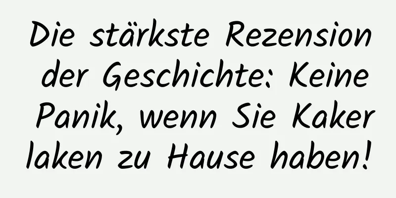 Die stärkste Rezension der Geschichte: Keine Panik, wenn Sie Kakerlaken zu Hause haben!