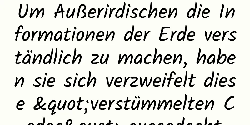 Um Außerirdischen die Informationen der Erde verständlich zu machen, haben sie sich verzweifelt diese "verstümmelten Codes" ausgedacht.