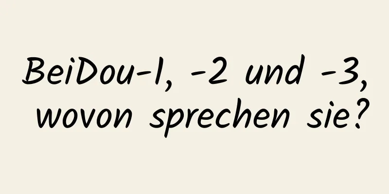 BeiDou-1, -2 und -3, wovon sprechen sie?