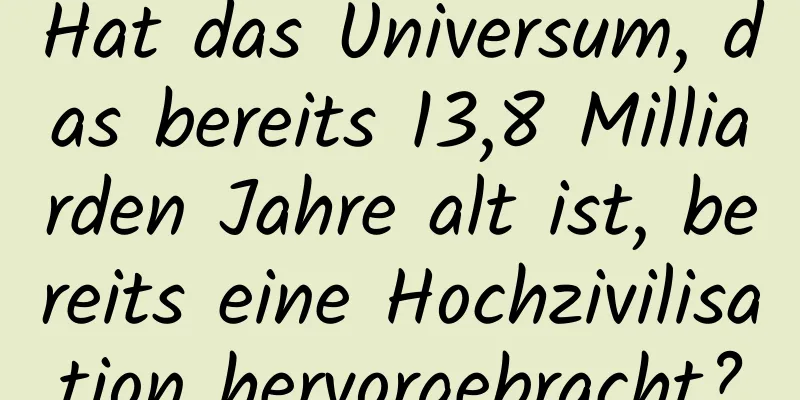 Hat das Universum, das bereits 13,8 Milliarden Jahre alt ist, bereits eine Hochzivilisation hervorgebracht?