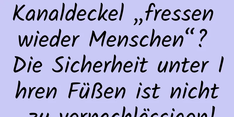 Kanaldeckel „fressen wieder Menschen“? Die Sicherheit unter Ihren Füßen ist nicht zu vernachlässigen!