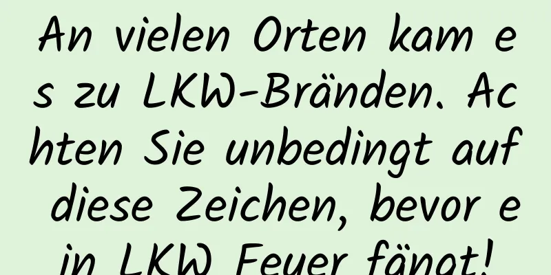 An vielen Orten kam es zu LKW-Bränden. Achten Sie unbedingt auf diese Zeichen, bevor ein LKW Feuer fängt!