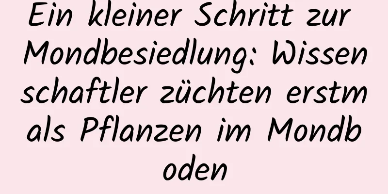 Ein kleiner Schritt zur Mondbesiedlung: Wissenschaftler züchten erstmals Pflanzen im Mondboden