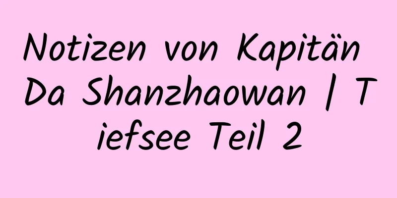 Notizen von Kapitän Da Shanzhaowan | Tiefsee Teil 2