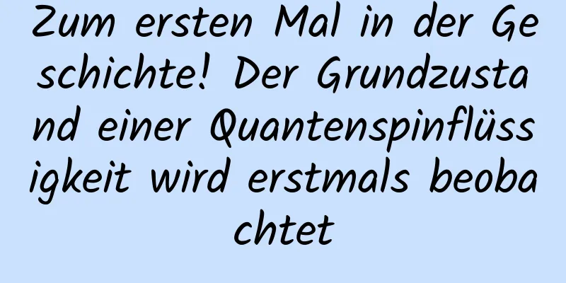 Zum ersten Mal in der Geschichte! Der Grundzustand einer Quantenspinflüssigkeit wird erstmals beobachtet