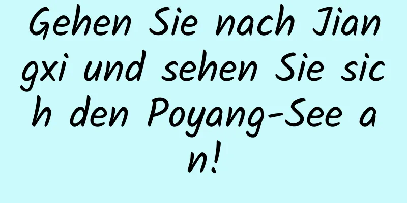 Gehen Sie nach Jiangxi und sehen Sie sich den Poyang-See an!