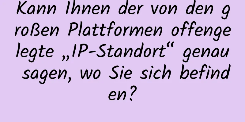 Kann Ihnen der von den großen Plattformen offengelegte „IP-Standort“ genau sagen, wo Sie sich befinden?