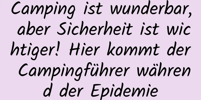 Camping ist wunderbar, aber Sicherheit ist wichtiger! Hier kommt der Campingführer während der Epidemie