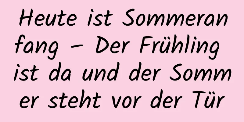 Heute ist Sommeranfang – Der Frühling ist da und der Sommer steht vor der Tür