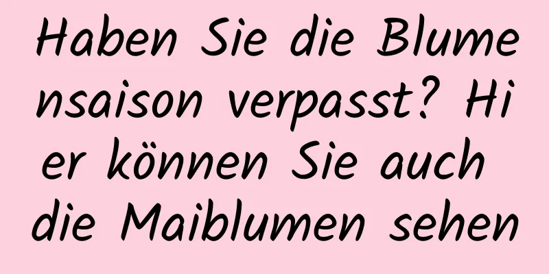 Haben Sie die Blumensaison verpasst? Hier können Sie auch die Maiblumen sehen