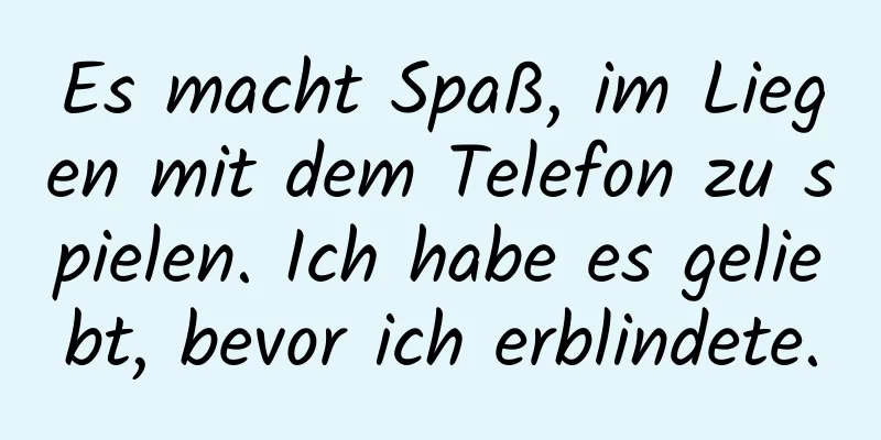Es macht Spaß, im Liegen mit dem Telefon zu spielen. Ich habe es geliebt, bevor ich erblindete.