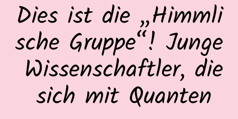 Dies ist die „Himmlische Gruppe“! Junge Wissenschaftler, die sich mit Quanten