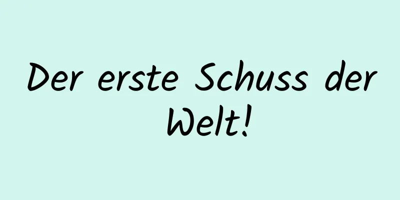Der erste Schuss der Welt!