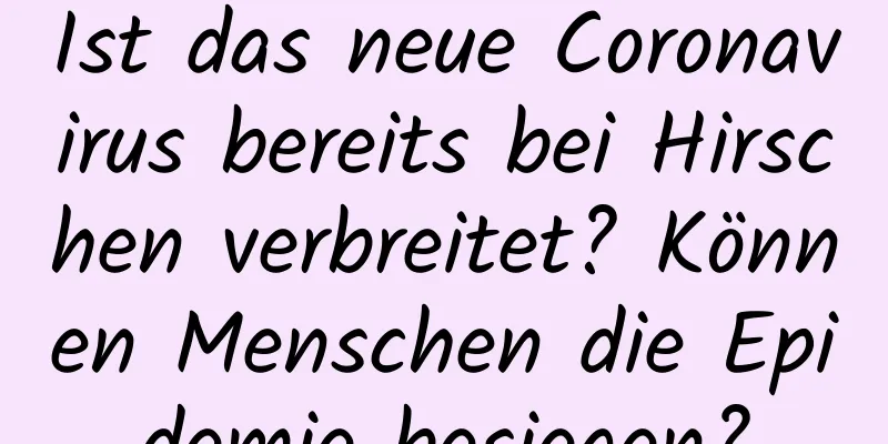Ist das neue Coronavirus bereits bei Hirschen verbreitet? Können Menschen die Epidemie besiegen?