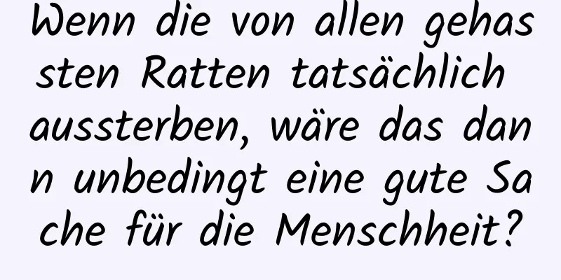 Wenn die von allen gehassten Ratten tatsächlich aussterben, wäre das dann unbedingt eine gute Sache für die Menschheit?