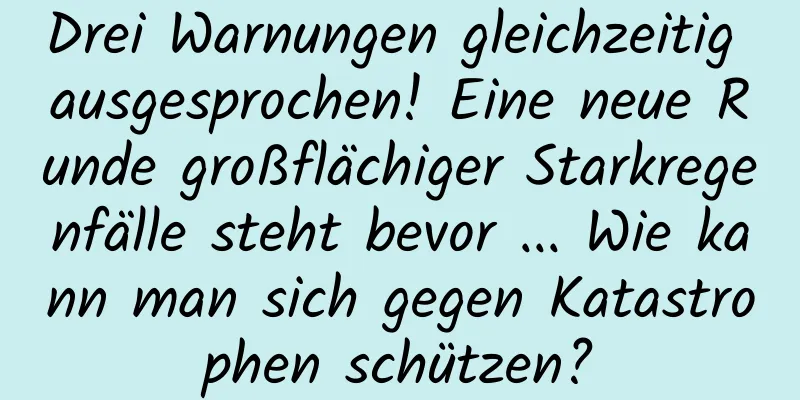 Drei Warnungen gleichzeitig ausgesprochen! Eine neue Runde großflächiger Starkregenfälle steht bevor ... Wie kann man sich gegen Katastrophen schützen?