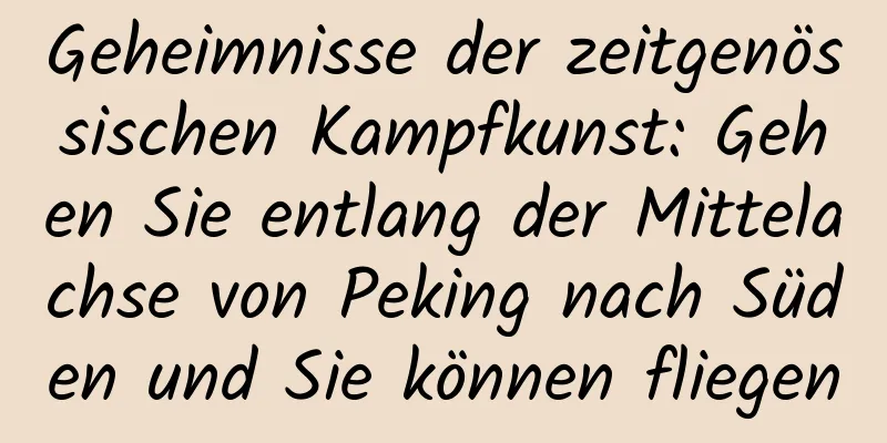 Geheimnisse der zeitgenössischen Kampfkunst: Gehen Sie entlang der Mittelachse von Peking nach Süden und Sie können fliegen