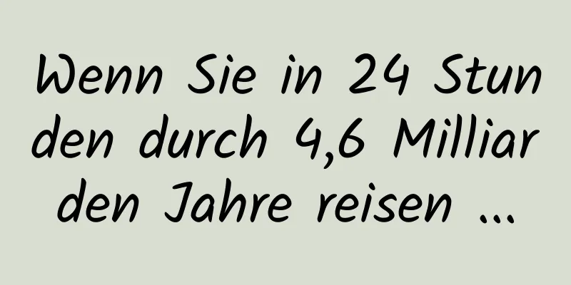 Wenn Sie in 24 Stunden durch 4,6 Milliarden Jahre reisen ...