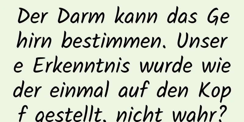 Der Darm kann das Gehirn bestimmen. Unsere Erkenntnis wurde wieder einmal auf den Kopf gestellt, nicht wahr?