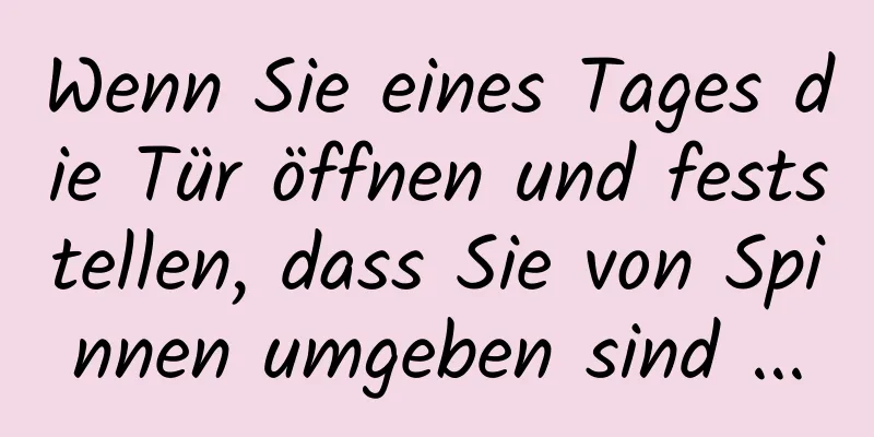 Wenn Sie eines Tages die Tür öffnen und feststellen, dass Sie von Spinnen umgeben sind ...