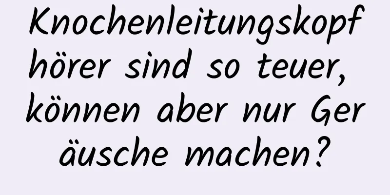 Knochenleitungskopfhörer sind so teuer, können aber nur Geräusche machen?