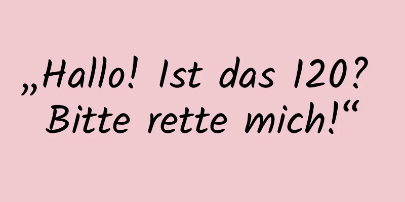„Hallo! Ist das 120? Bitte rette mich!“