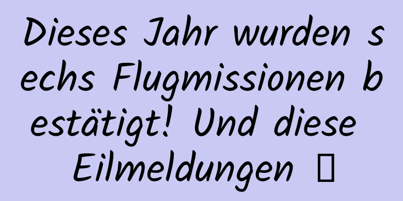Dieses Jahr wurden sechs Flugmissionen bestätigt! Und diese Eilmeldungen →